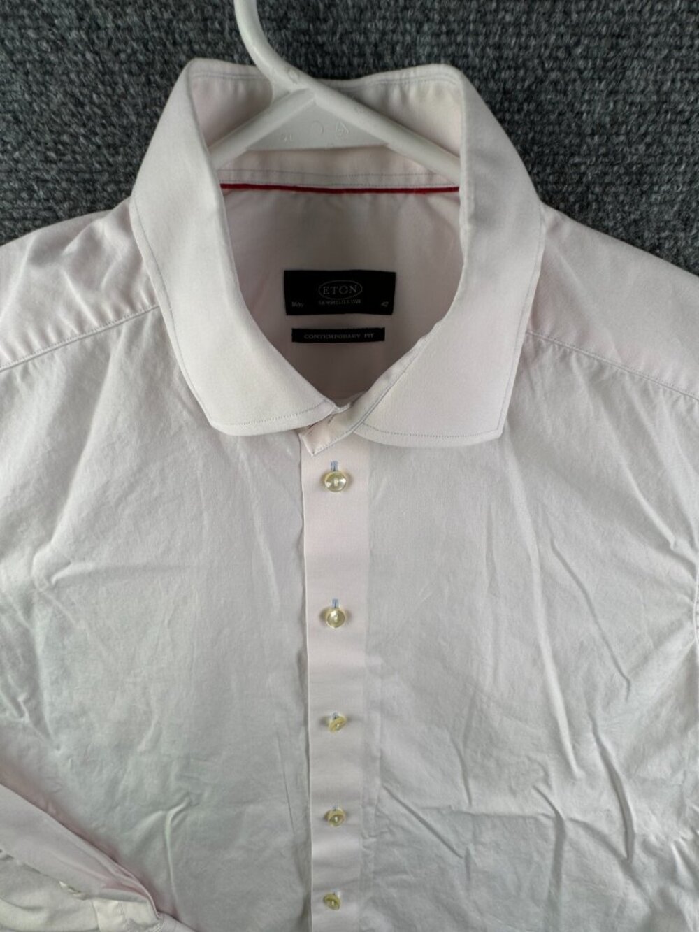 Eton Long Sleeve Button Up Dress Shirt Men Adult Pink 16.5 Contemporary Cotton